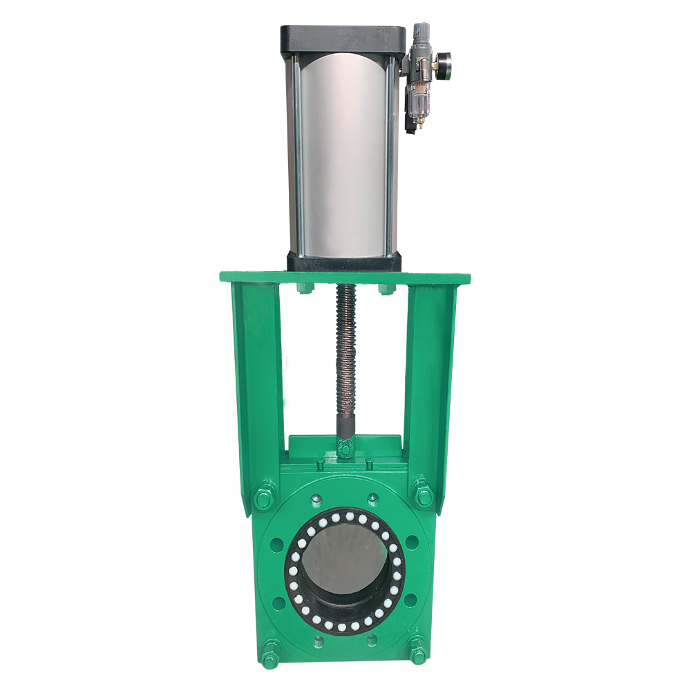 Pneumatic zero-gap gate valve