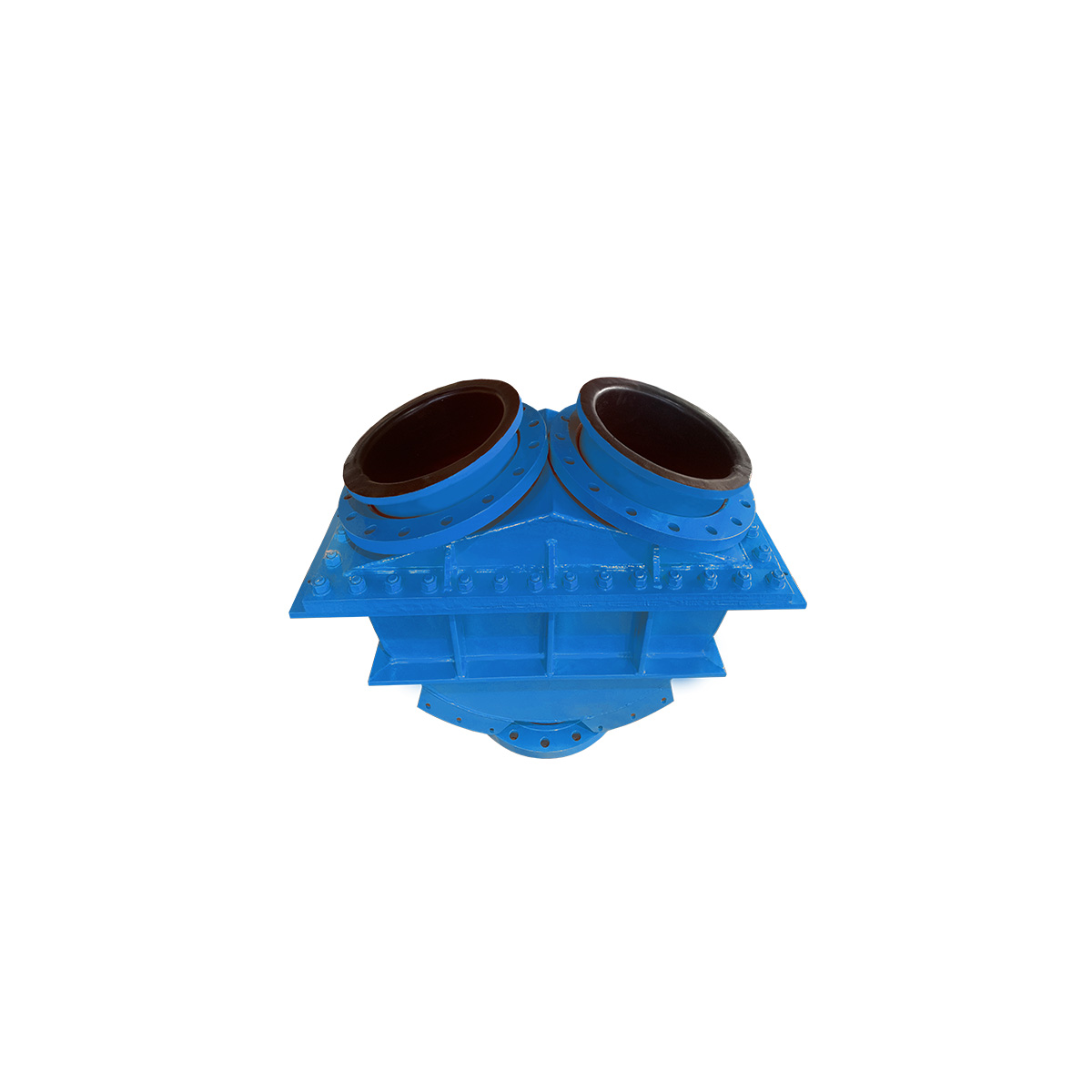 Three-way directional rubber-lined check valve (Taylor valve)