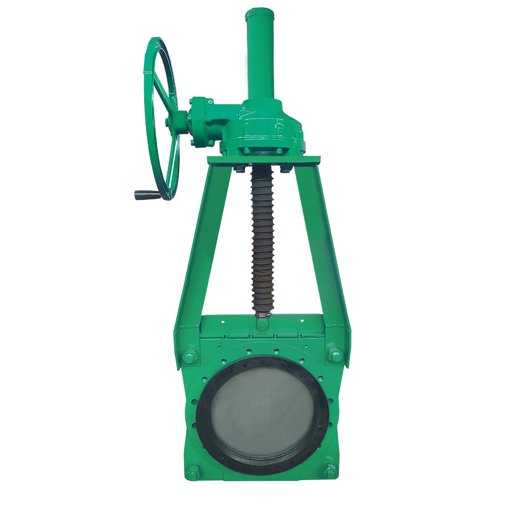 Gear knife gate valve