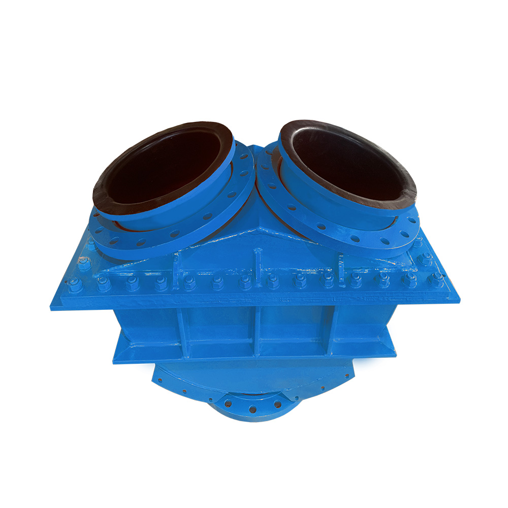 Three-way directional rubber-lined check valve (Taylor valve)