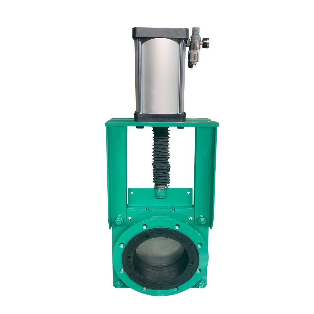 Pneumatic flanged knife gate valve